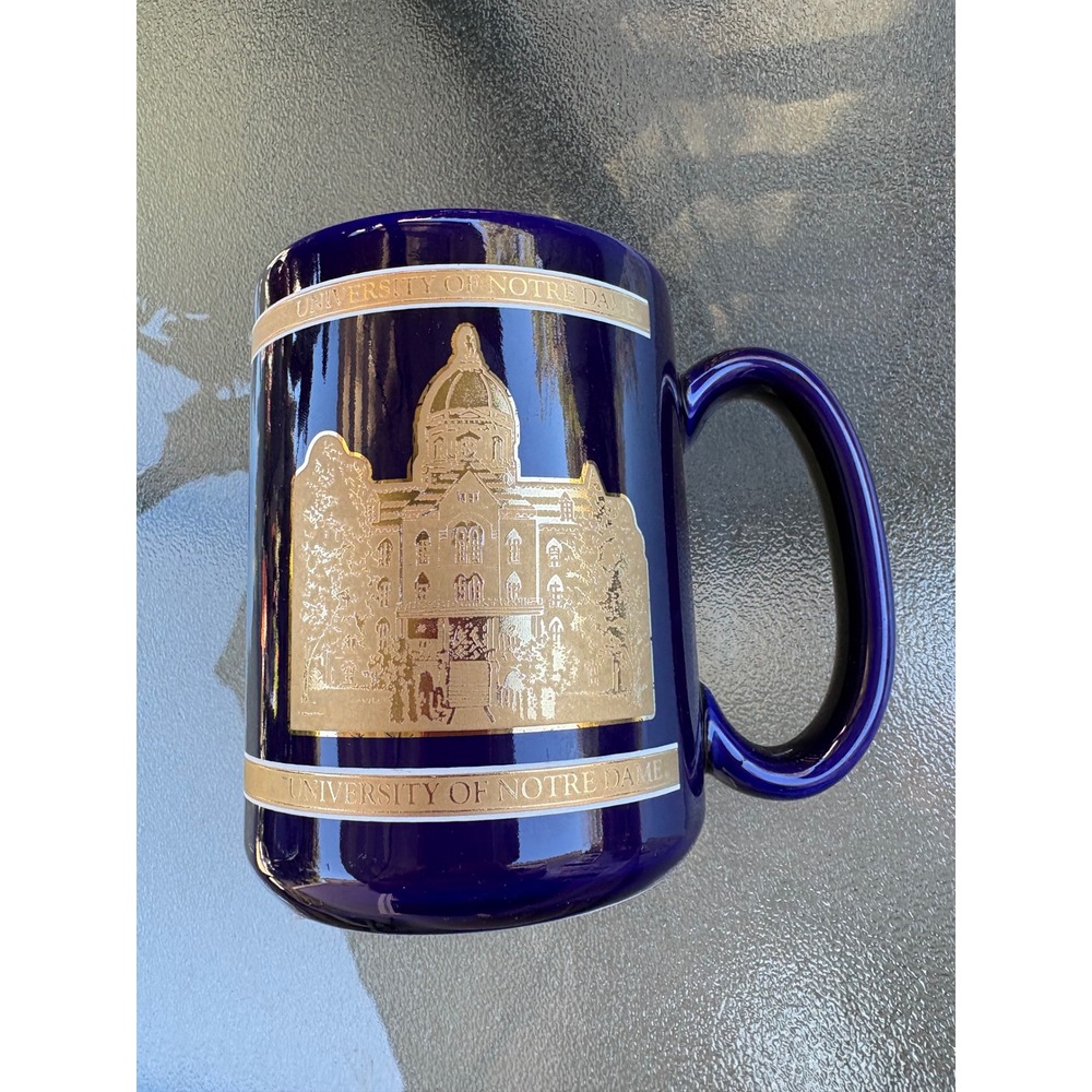 University of Notre Dame Cobalt Blue Gold Dome Alma Mater Coffee Mug Made in USA